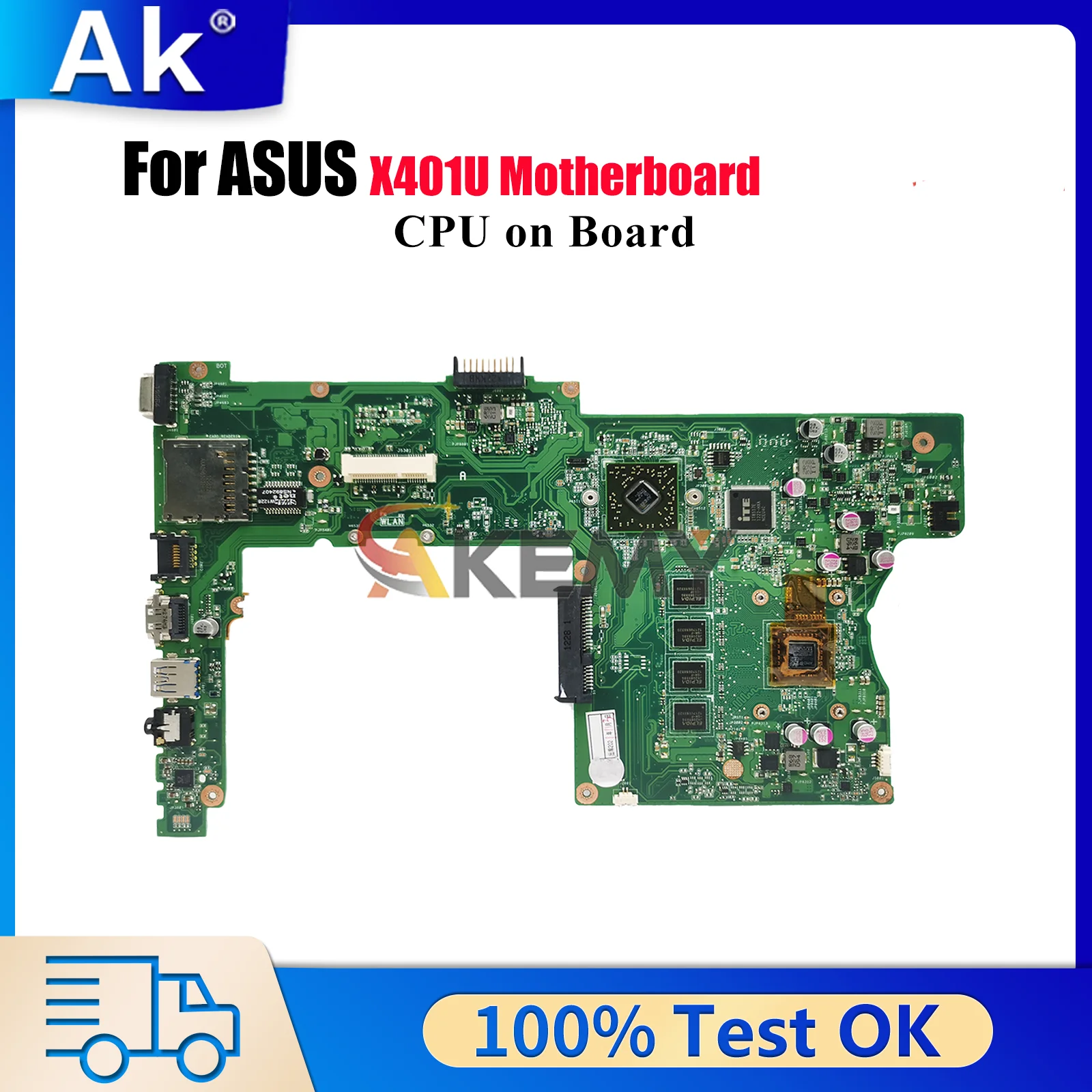 

X401U Laptop Motherboard For ASUS VivoBook X401U X401U Notebook Mainboard With CPU 100% tests OK fast shipping High quality