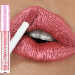 12 Colors Waterproof Metallic Shiny Lip Gloss Glitter Matte Liquid Lipstick Shimmer Lip Tint Long Lasting Lips Makeup Cosmetics