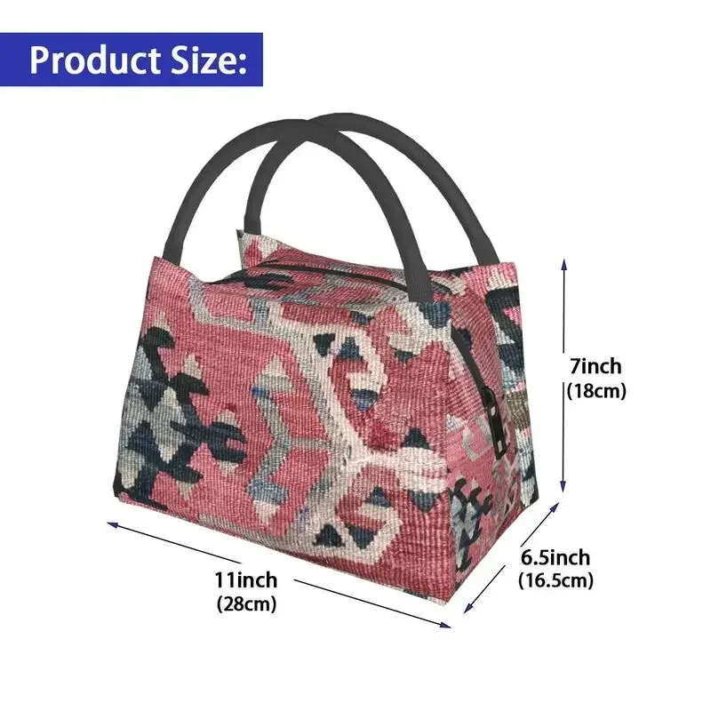 Sac à lunch en textile tissé personnalisé pour hommes et femmes, rétro Boho Kilim, tapis persan, glacière chaude, boîtes à lunch isolées pour le bureau et les voyages