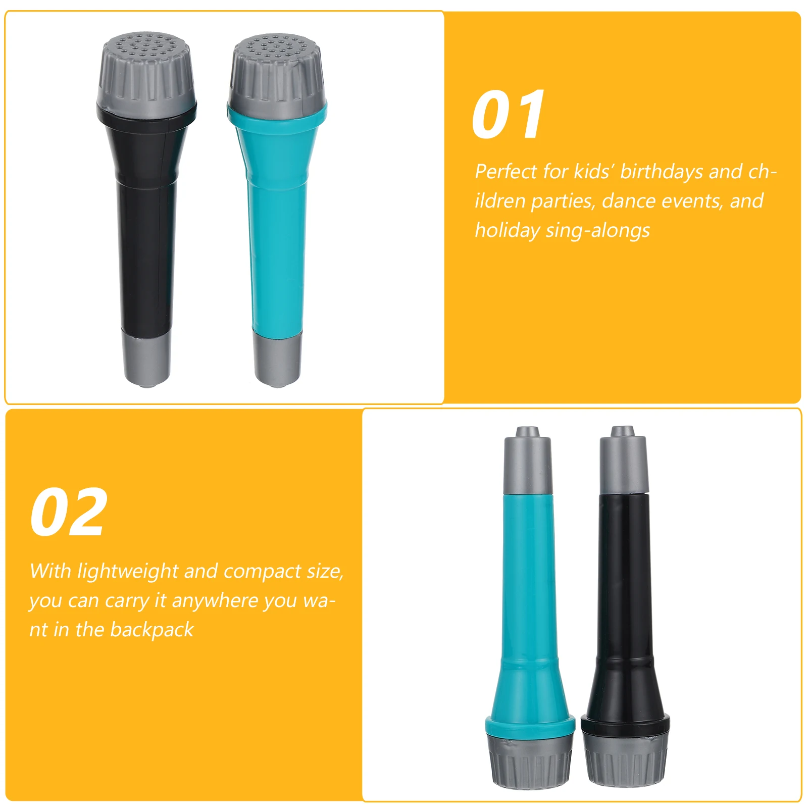 

10 Pcs Simulated Microphone Props Toddler Musical Toy Kids Singing Pretend Children's Plastic Smooth Edges