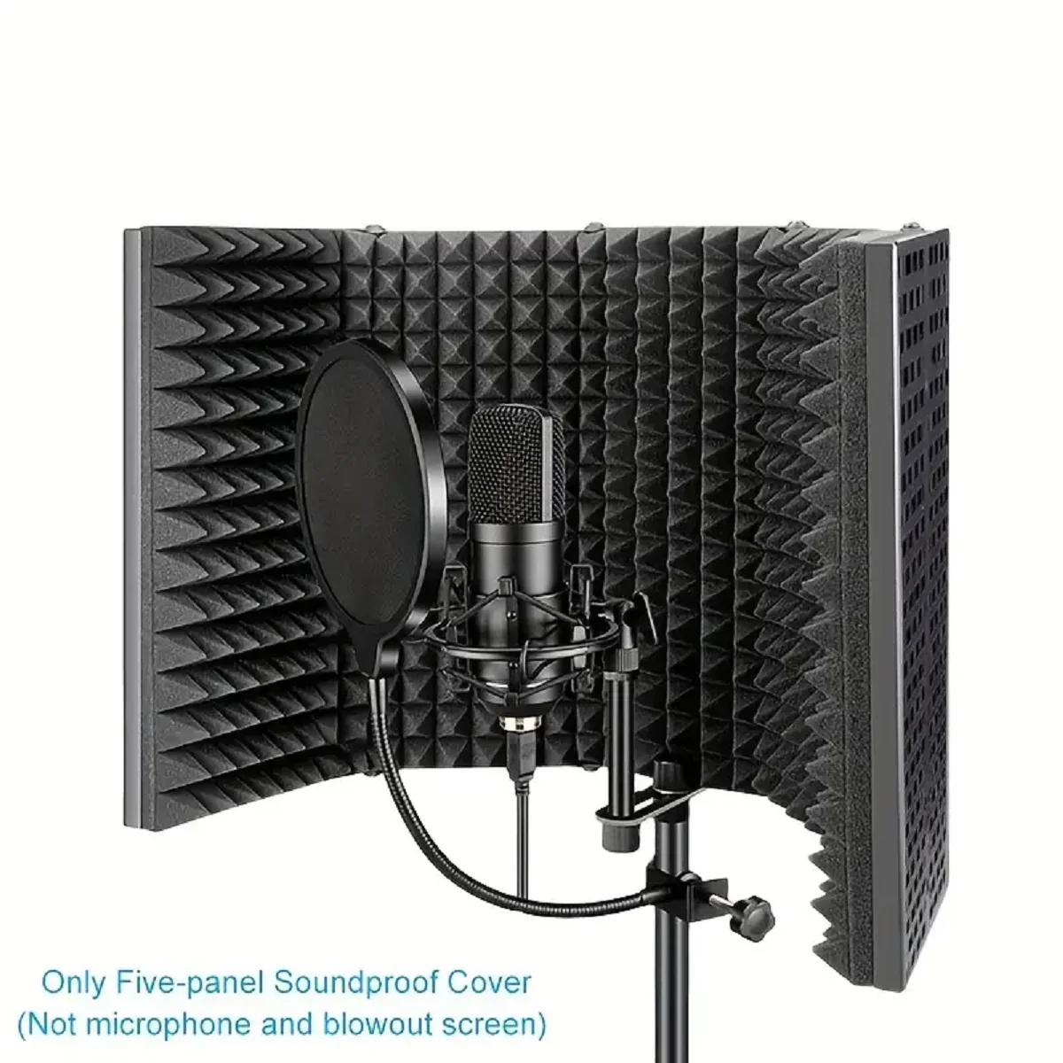 

3/5 Panel Reflection Filters Professional Studio Recording Microphone Isolation Shield Suitable For Any Condenser Mic