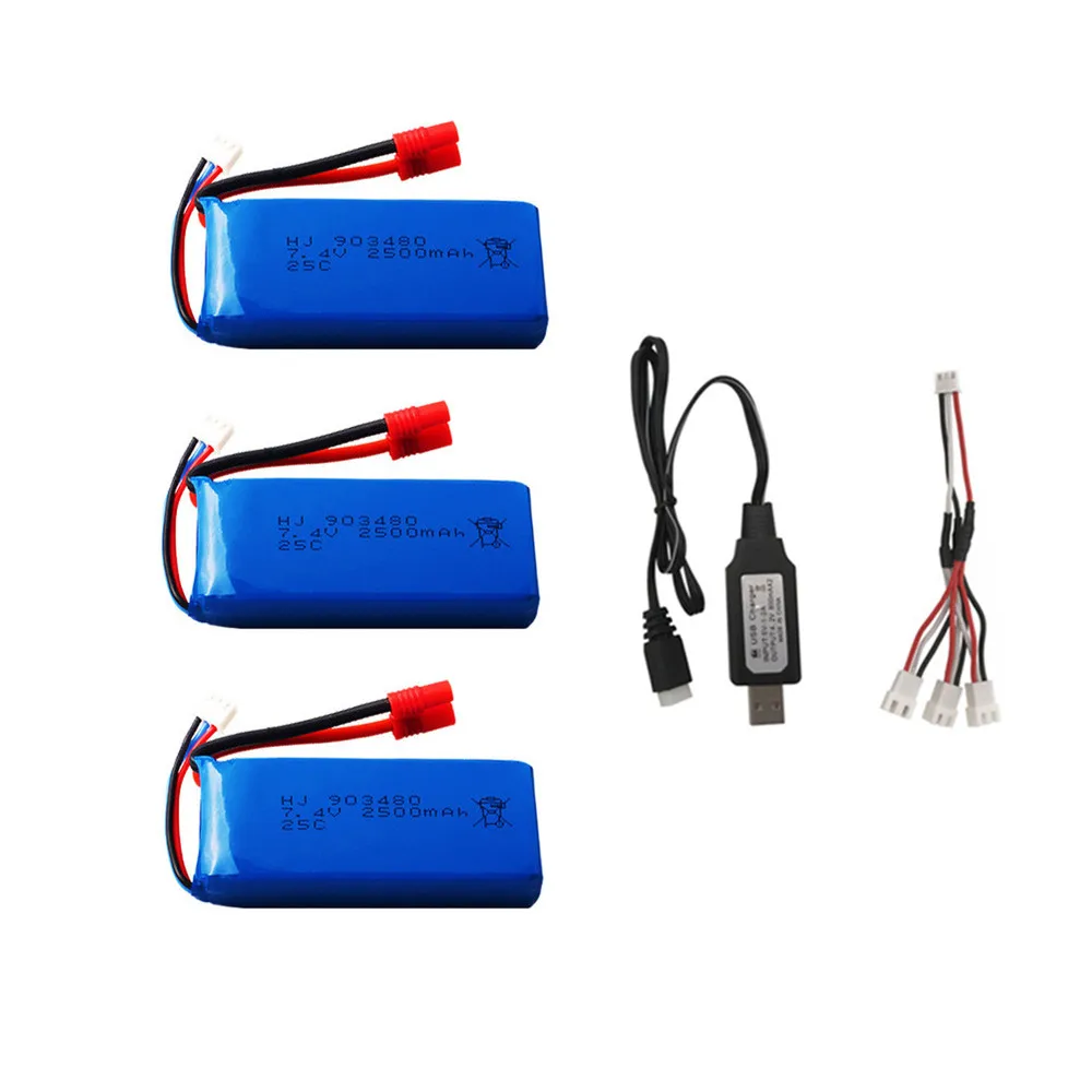 Batteria Lipo 7.4 v 2500mAh 25c per Syma X8C X8W X8G X8 RC Quadcopter parti 7.4 V 903480 giocattoli batteria con protezione da sovracorrente