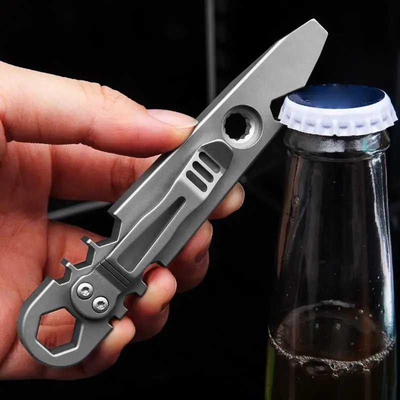 

Outdoor Multi-Tool Pry Bar Titanium Alloy Multi-Tool Pry Bar Ultra-Light Multi-Functional Crowbar Bottle Opener Ratchet Wrench