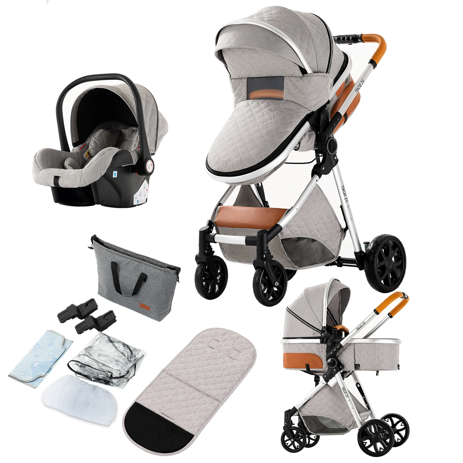 Baby carriage 3 in 1 baby stroller Baby stroller Baby pram 3 pieces Buggy stroller Baby carriage luxury baby 3 in 1 stroller