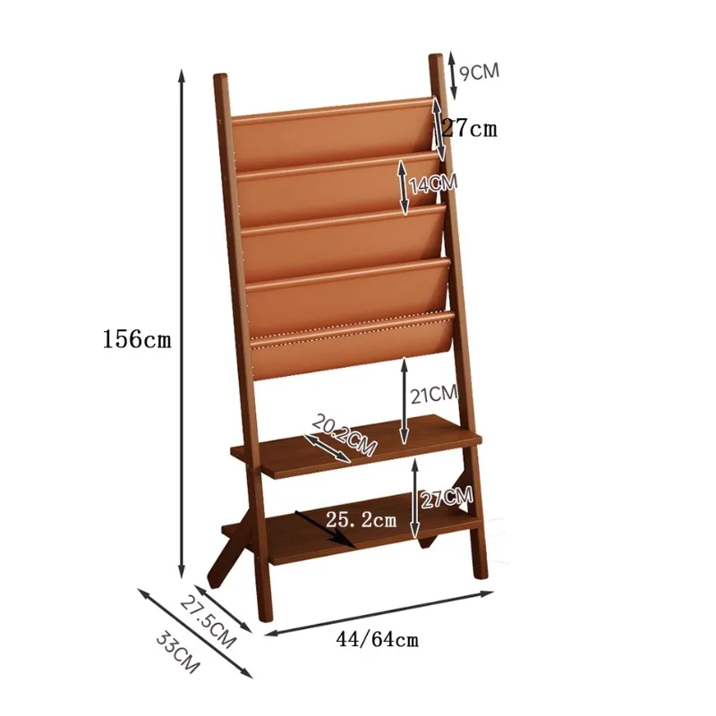 

Полка для газет из цельного дерева Напольная стойка для журналов Офисная стойка для хранения газетных данных