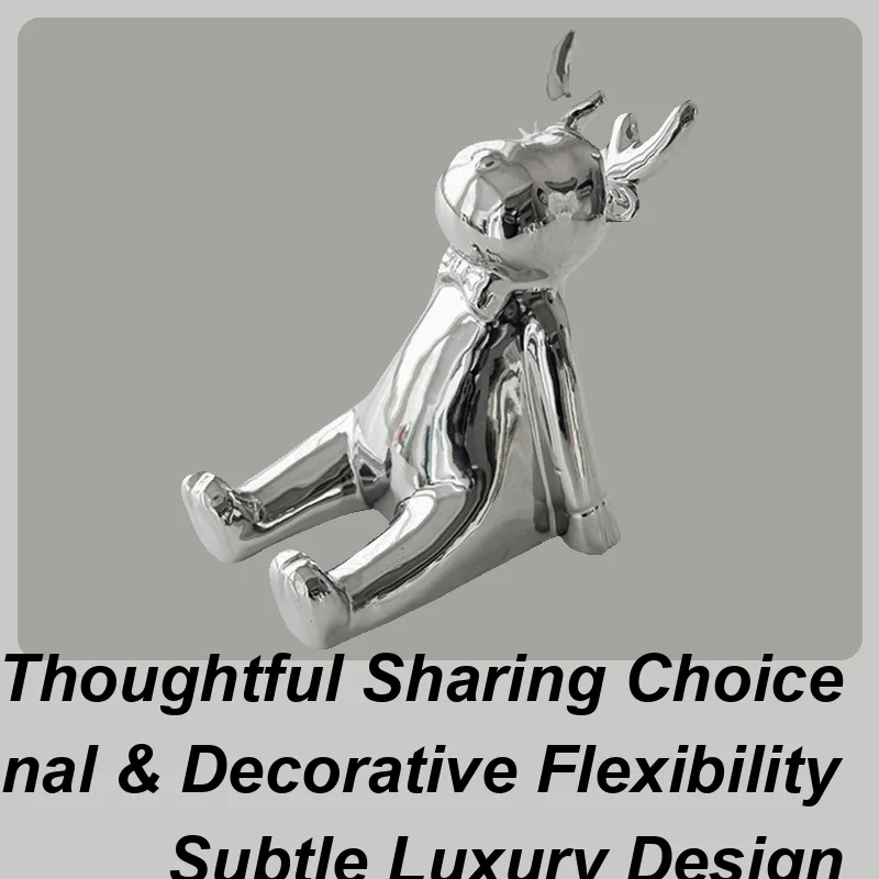 

Desk Cell Phone Stand Deer Shape Desk Cell Phone Holder Ceramic Electronics Support Stable Animal Figure For Dormitory Home