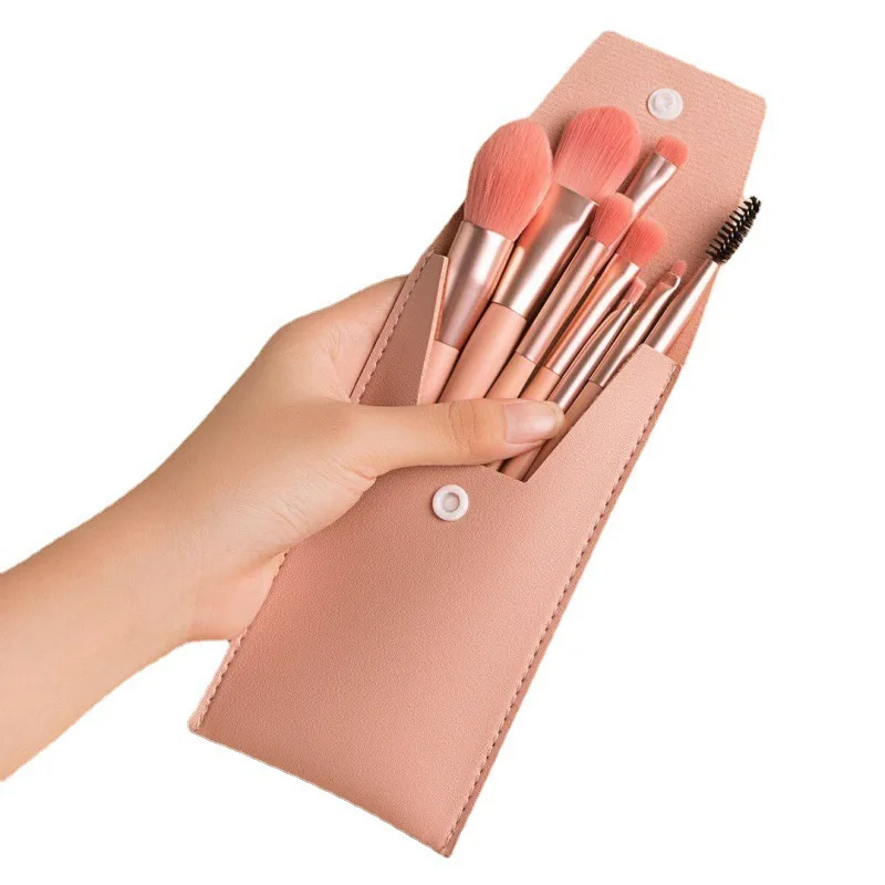 

8pcs Travel Makeup Brush Set Private Label Powder Eyeshadow Foundation Blush Blender Cosmetics Makeup Tools Brush Supplies 10set