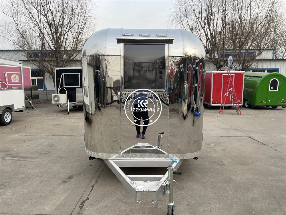 Customized Logo Street Fast Food Truck Airstream Concession Trailer With Equipment Coffee  Cart Sale Food Trailer