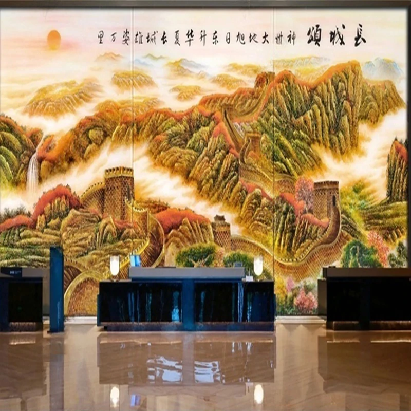 MU7951 Mural Wallpaper 3D Hand-painted Oil Painting Landscape Abstract Chinese Style Wall Painting Living Room Bedroom Home Deco
