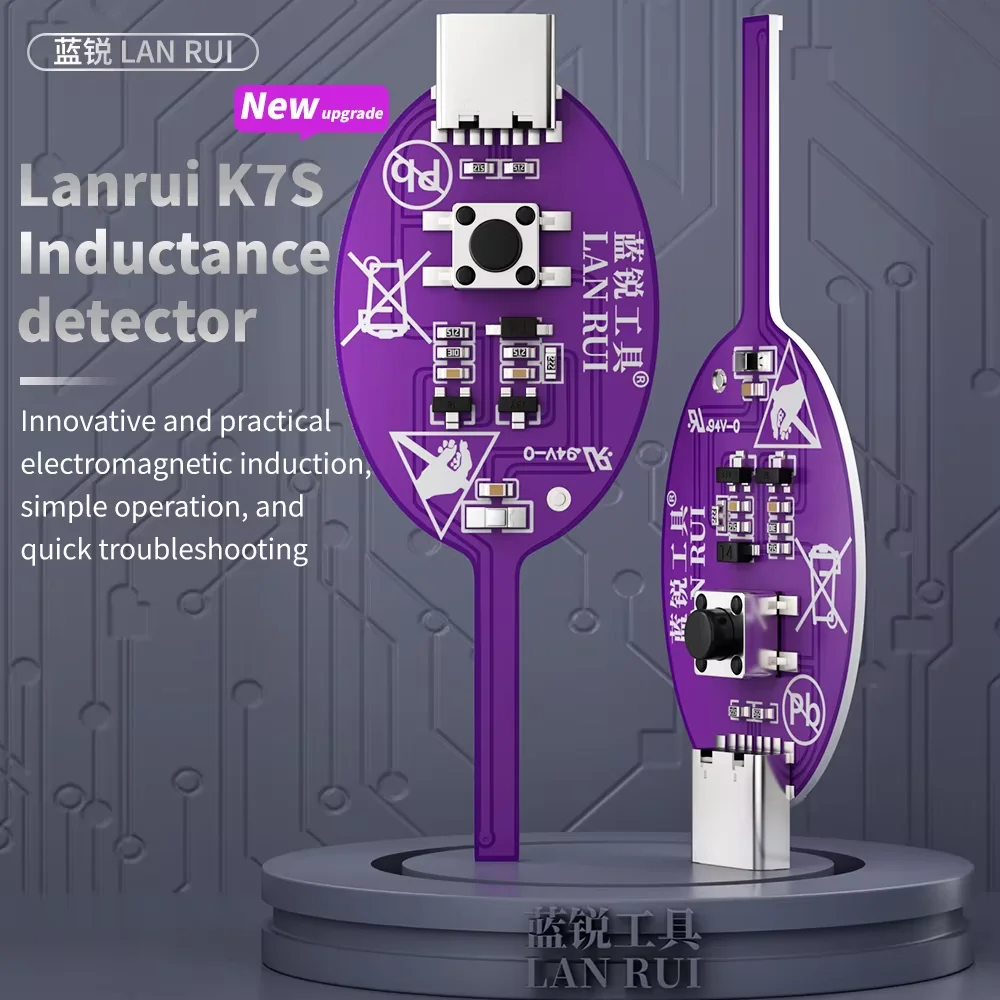 

LANRUI K7S Inductance Detector Type-C Powered for Rapid Trouble shooting of Inductor Faults on Mobile Phone Repair Motherboard T