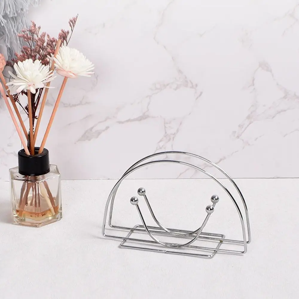 Simple Table Napkin Holder Fanshaped Wrought Iron Napkin Clip Rack Box Creative Vertical Rack Serviette Holder Coffee Shop