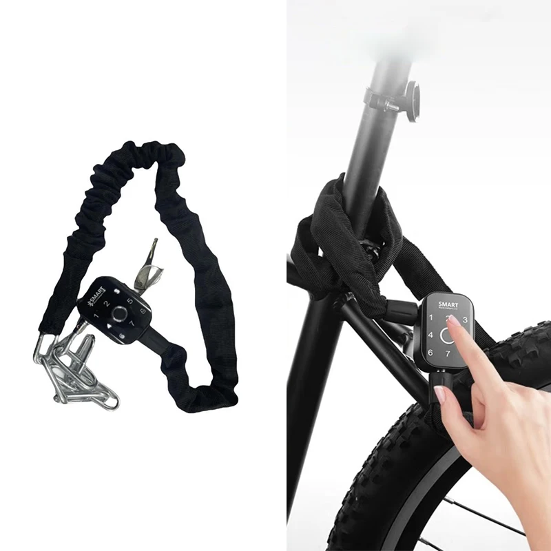 Automatic Waterproof Anti Theft Motorbike Biometric Fingerprint Smart Electronic Control Cable Share Blue Tooth Bike Coded Locks