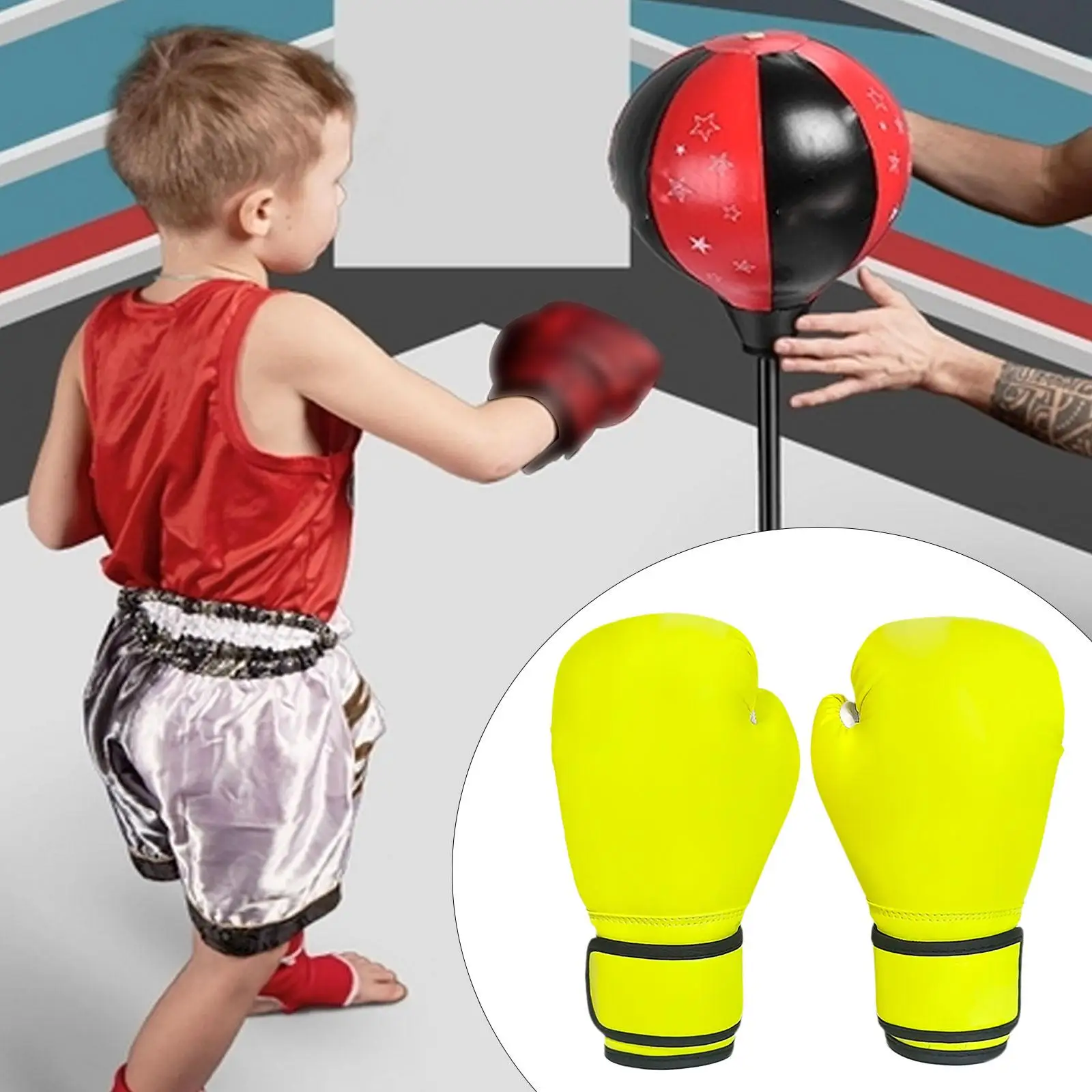 Guantes de boxeo para niños, guantes para saco de boxeo, guantes de entrenamiento de boxeo de 4oz para entrenamiento Muay Thai Gym Kickboxing