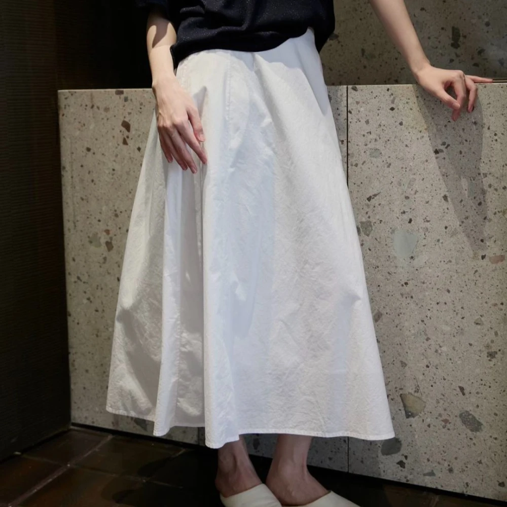 100% Cotton A-line Skirt with Three-dimensional Tailoring