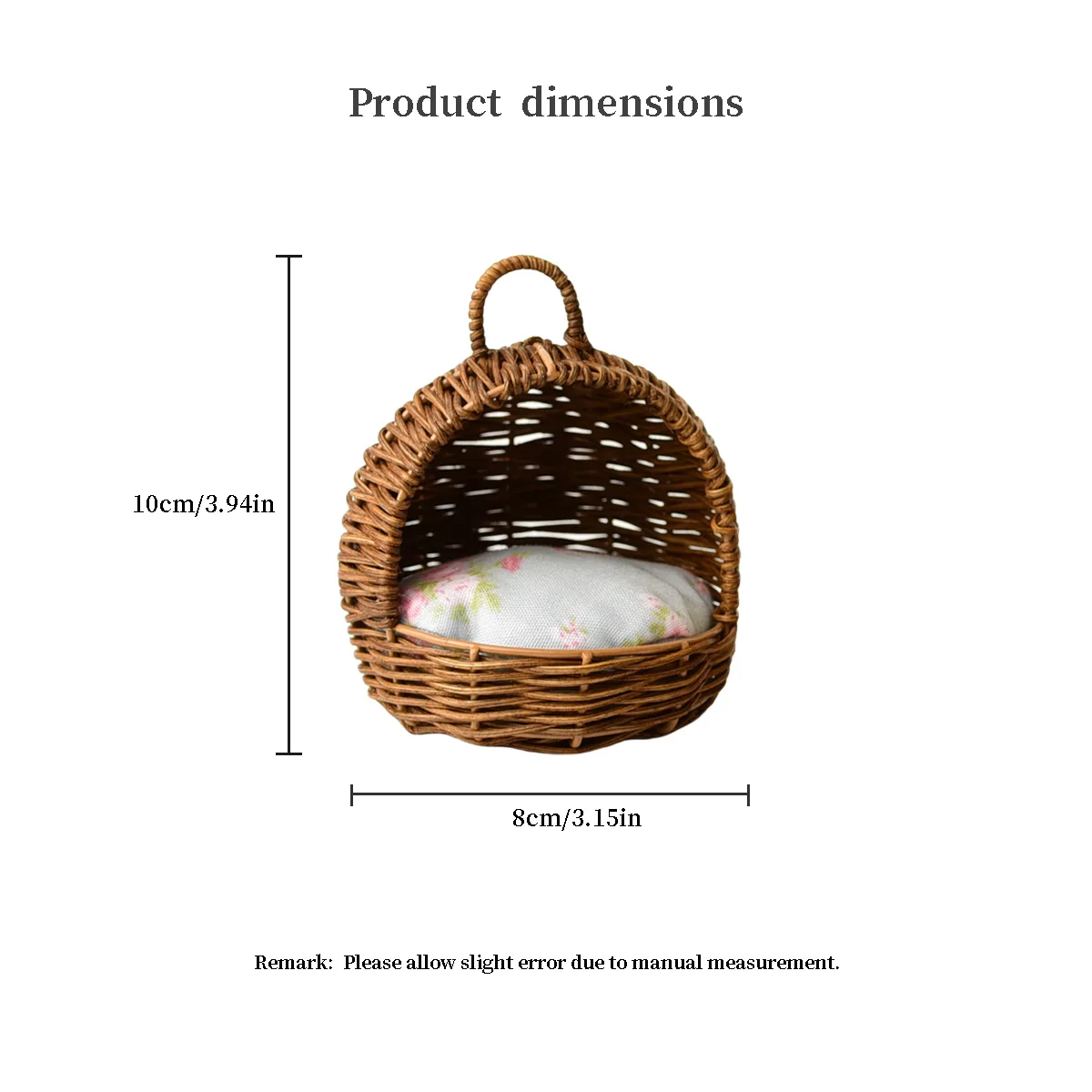 1:6-1:12 Mini casa de perro de ratán hecha a mano de simulación adecuada para Bjd Ob11 adorno de casa de juguete regalo del Día de los niños regalo de cumpleaños