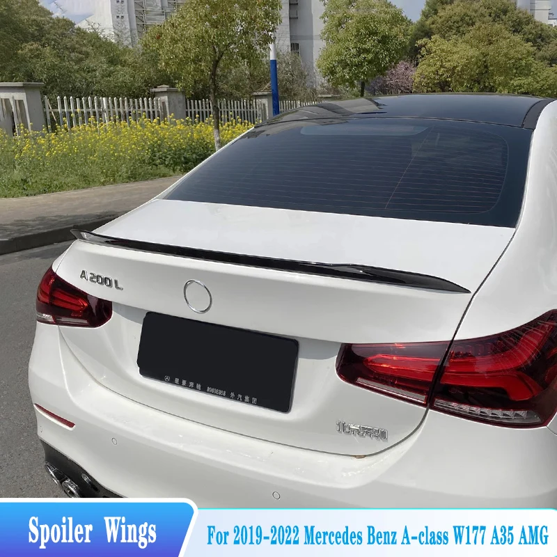 

For 2019--2022 Mercedes-Benz A Class W177 A180 A200 A220 A250 A35 AMG Rear Trunk Spoiler Wings ABS Material Body Kit Accessories