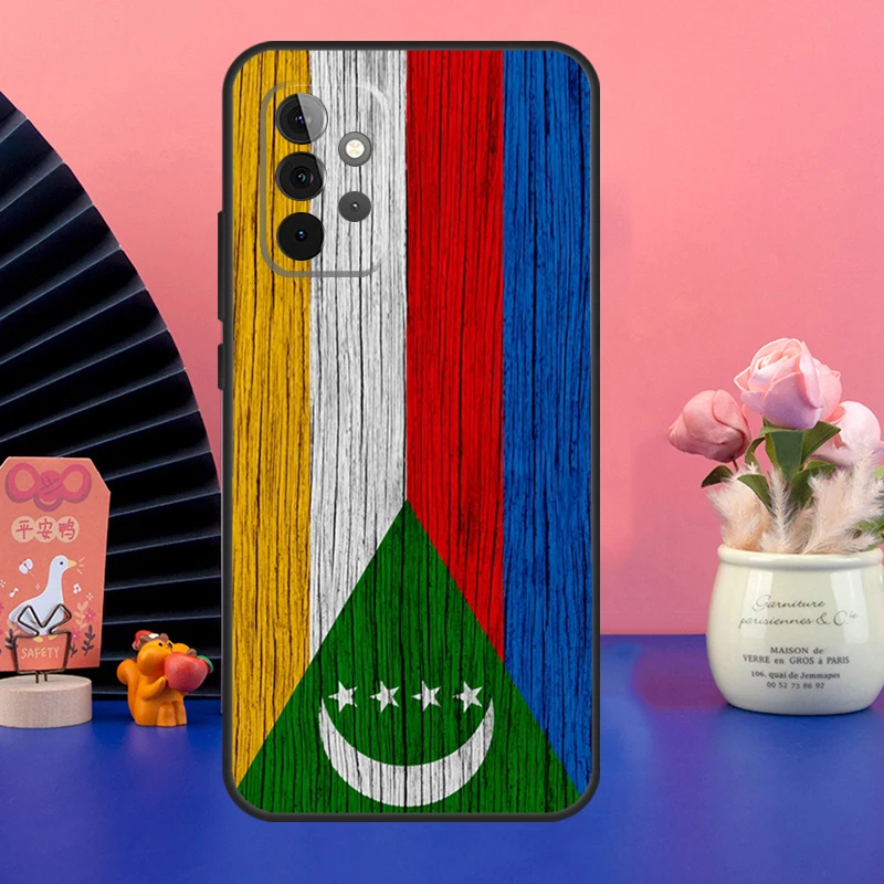 Comoros Flag Case For Samsung Galaxy A54 A34 A24 A14 A73 A53 A33 A23 A13 A52 A32 A22 A12 A51 A71 Cover