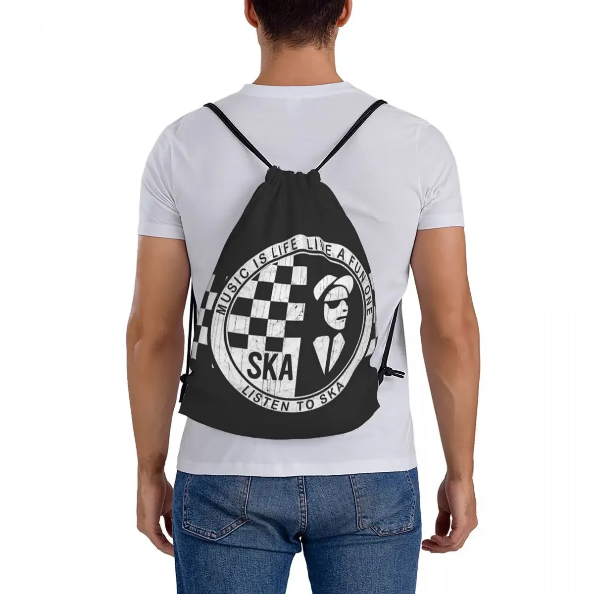 SKA Is Life Portátil Tee Mochilas, Sacos De Cordão, Pacote De Bolso, Saco De Armazenamento, Saco De Livro, Moda Escolar, Homem, Mulher