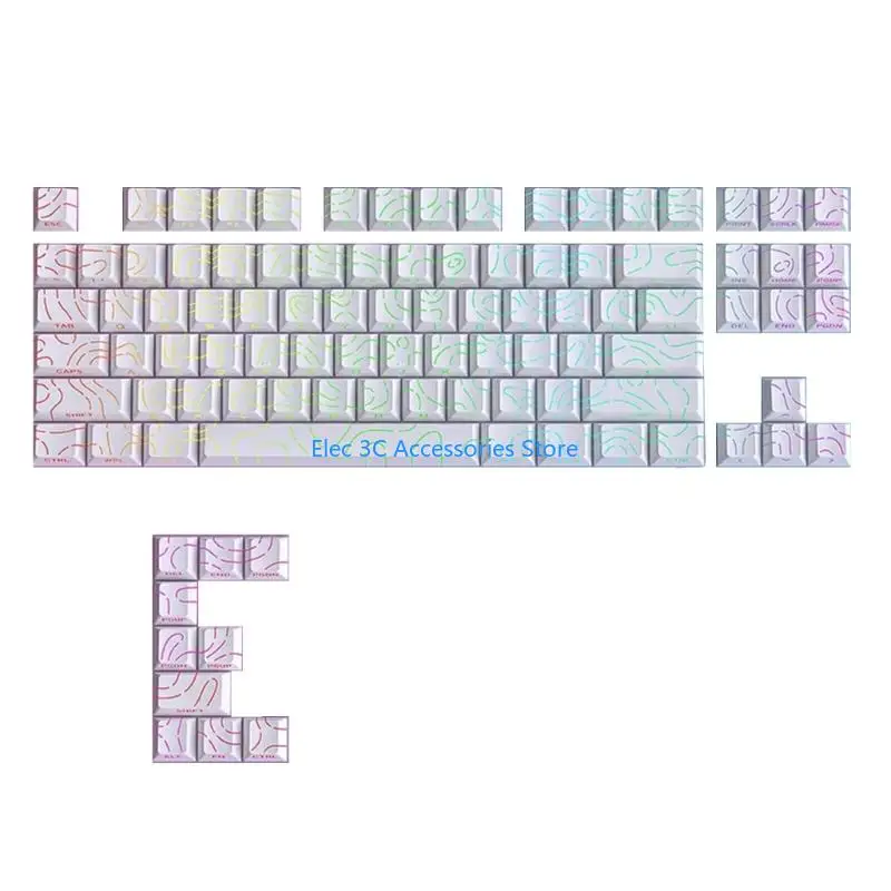 Y51A Mechanical Keyboards Keycaps Contour4.0 Side Printed Detailing PBT Keycap Sublimation Finish Original Height