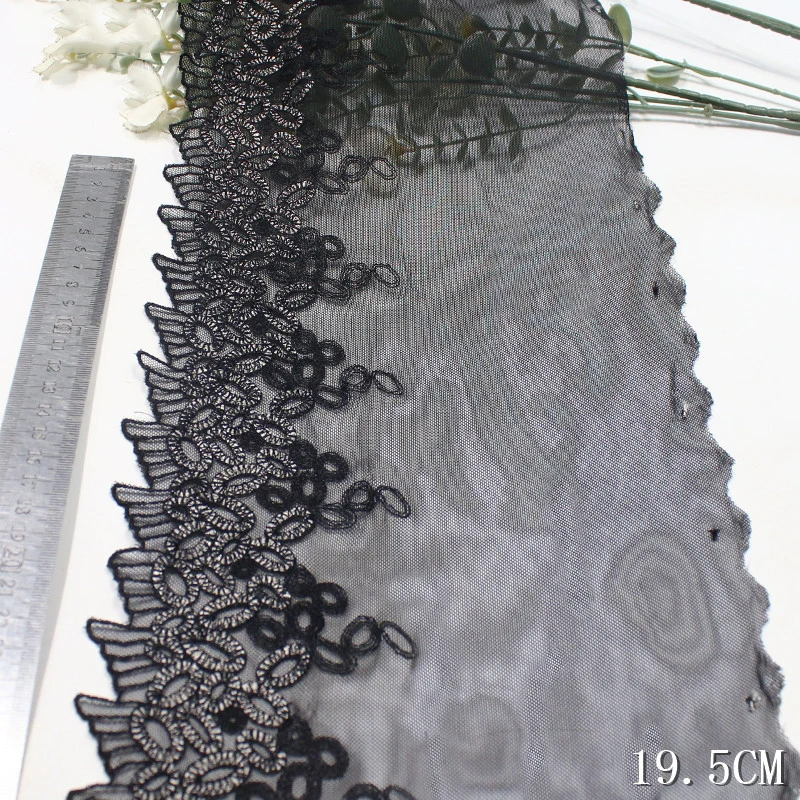 

31Yards Black Embroidered Lace Trim Net Embroidery Lace Fabric Mesh DIY Lace Sewing Fabric Bra Crafts for Needle Work