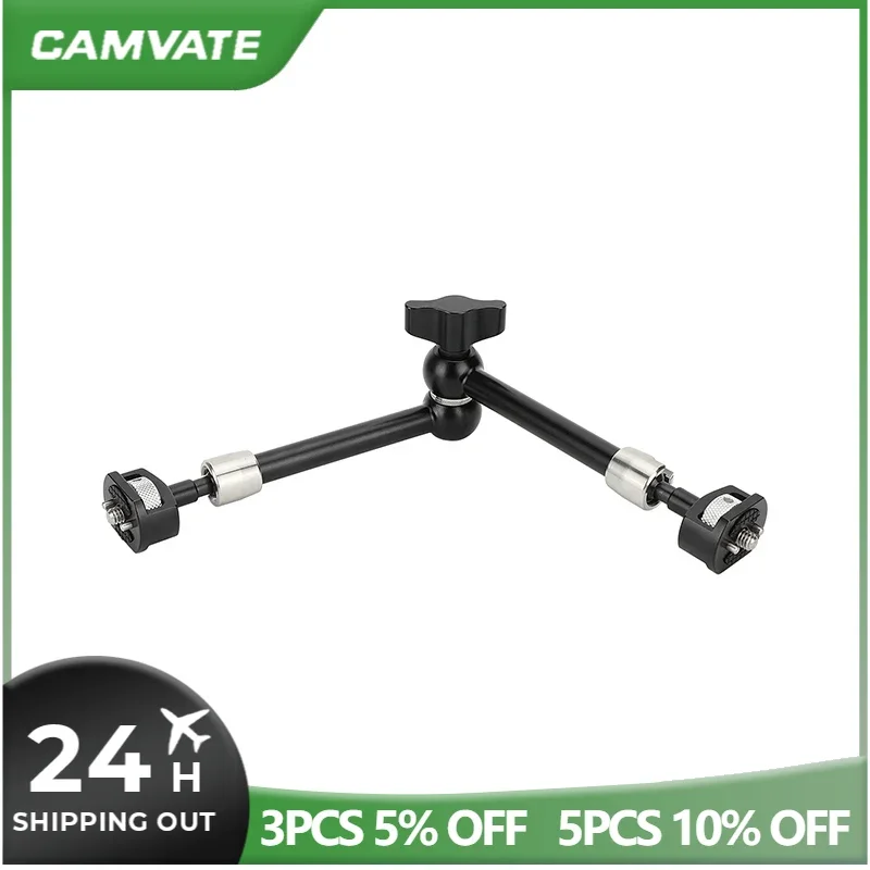 CAMVATE Multipurpose 11'' Articulating Magic Armwith Anti-Twist 1/4''-20 Mount For Camera Cage Rig Monitors Video Light Support