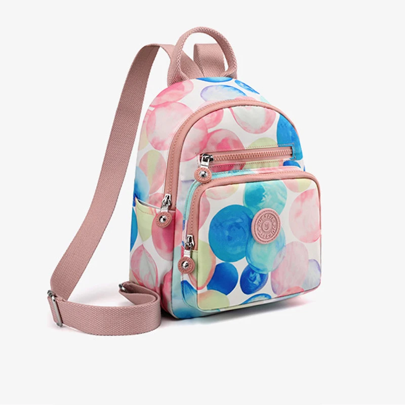 Fashion Women Backpack Literary Nylon Rucksack Waterproof Travel Shoulder Bag Colorful Small Backpacks for Teenager Girls