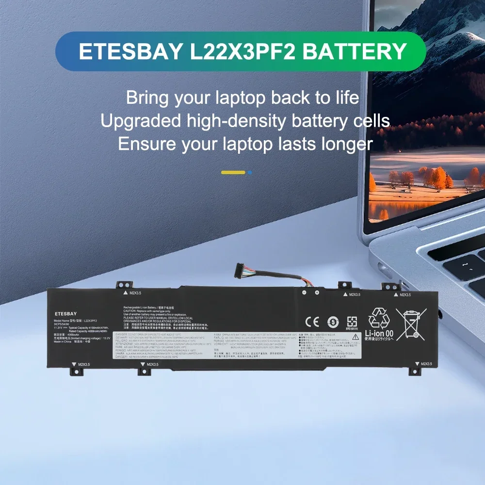 ETESBAY L22X3PF2 Laptop Battery Replacement For Lenovo V14 V15 G4 AMN L22B3PF2 L22D3PF2 L22M3PF2 L22C3PF2