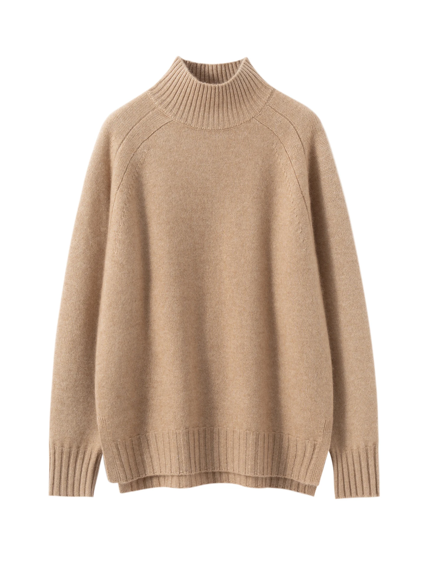 

Autumn Winter 100% Cashmere Pullover Sweater Women Half High Collar Soild Thickened Loose Versatile Knit Basic Long Sleeve Tops
