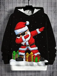 Christmas Men's Hooded Hoodies 3D Prints  Santa Claus Sweatshirt Tops Fashion Drawstring Sportwear  Tops Casual Men's Clothing