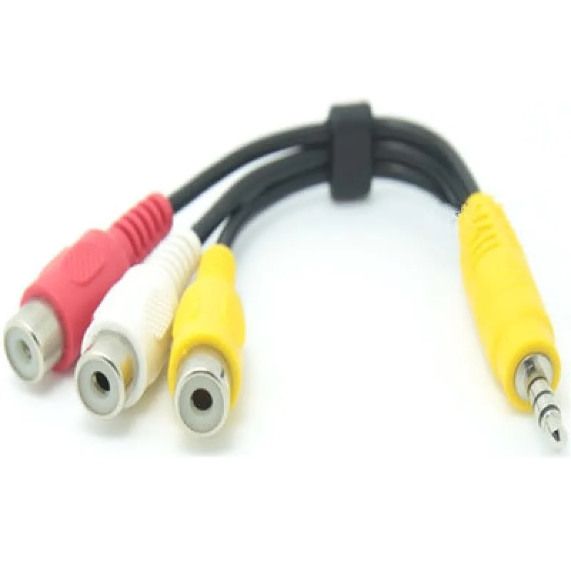 1pcs 3.5mm Aux Male Stereo To 3 RCA Female Audio Video AV Adapter Cable for High-Performance Video and Audio Playback