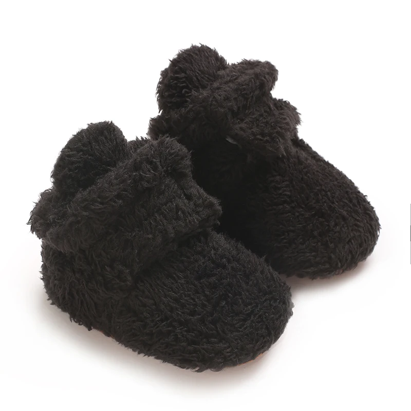 Neugeborenes Baby, Junge, Mädchen, weiche Fleece-Booties, Stay On, Säuglingshausschuhe, Socken, Schuh, rutschfester Greifer, Kleinkind-Erstwanderer, Winter-Knöchel – Detail 33
