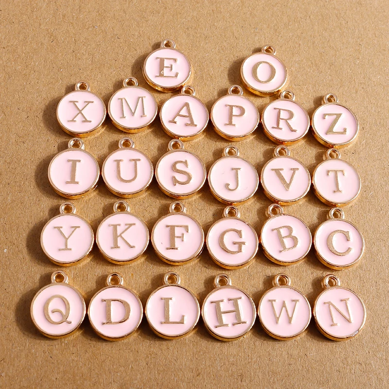 10 Stück 4 Farben süße Mini-Alphabet 26 Buchstaben Charms Anhänger für Schmuckherstellung Halskette Armband Ohrringe DIY Geburtstagsgeschenke – Detail 3