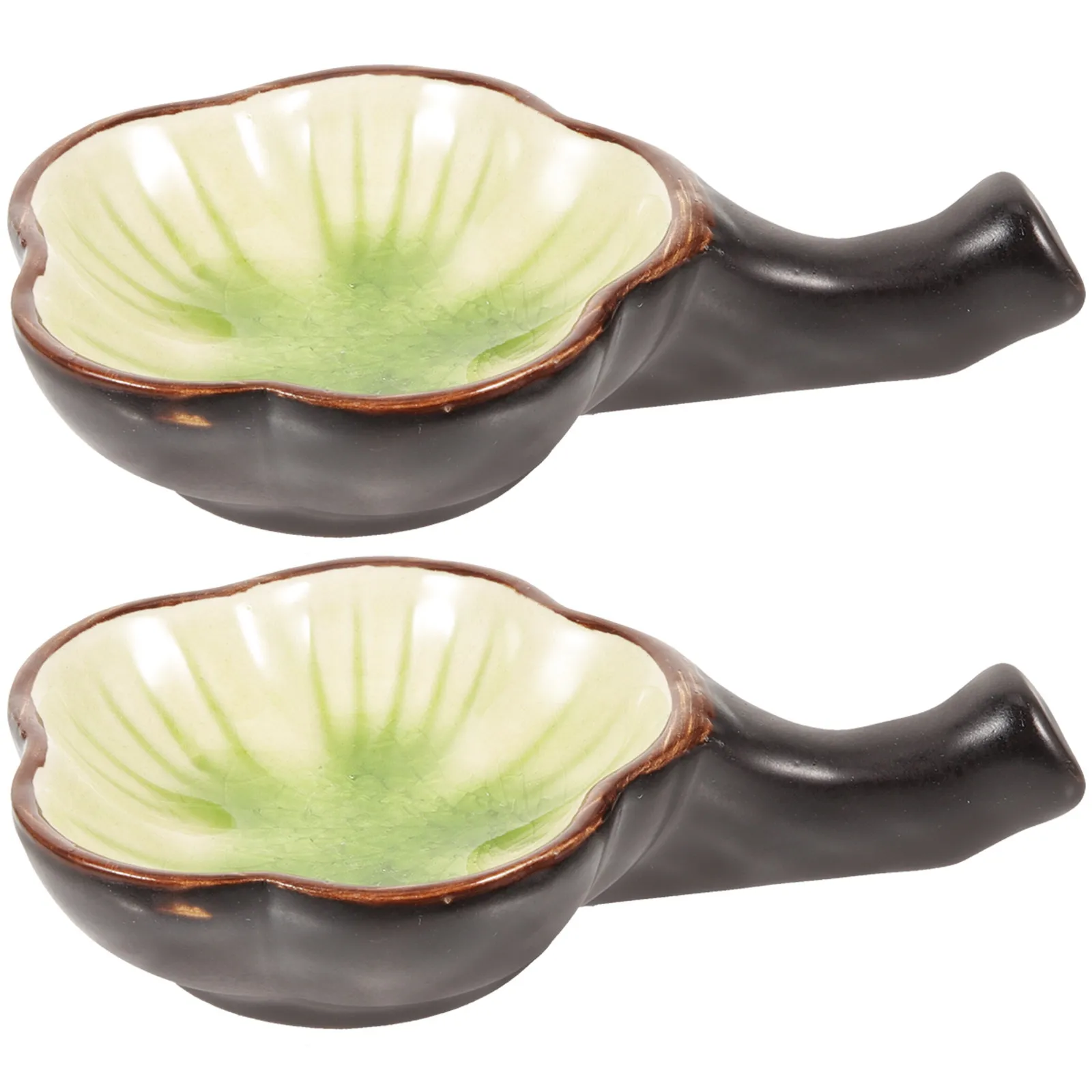 2Pcs Lightweight Portable Ceramic Ink Dish Retro Style Calligraphy Accessories Ink Plate Dish for Calligraphy Stationery Desktop