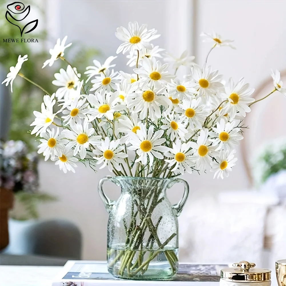 

5Pcs Artificial Daisy Flower Bouquet Home Vase Room Garden Decoration Fake Daisy Flowers Simulation Plant Wedding Party Decor