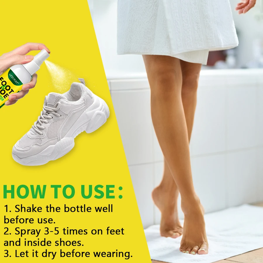 100ml 발 신발 탈취제 스프레이 레몬 향수 피트 충격 냄새 Nemesis 탈취제 제거 항균 새로 고침 악취 청정제