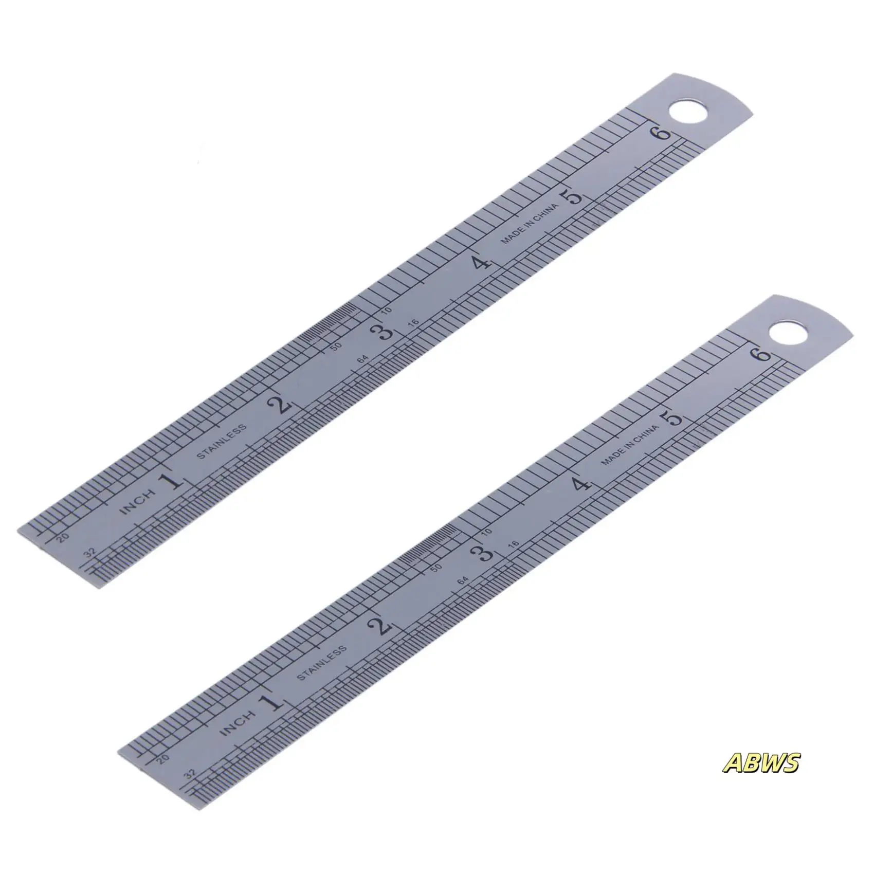2X أداة قياس مسطرة معدنية غير قابلة للصدأ 15 سم 6 بوصة #1