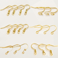 20pcs/lot 6 Styles 14K 18K Gold Plated Earring Wires With Ear Hook Earrings Clasp Findings Supplies For  DIY Jewelry Making