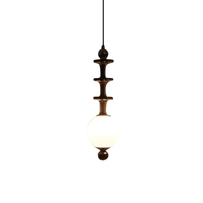 Bedroom bedside small chandelier wabi sabi wind medieval French retro solid wood designer restaurant bar chandelier