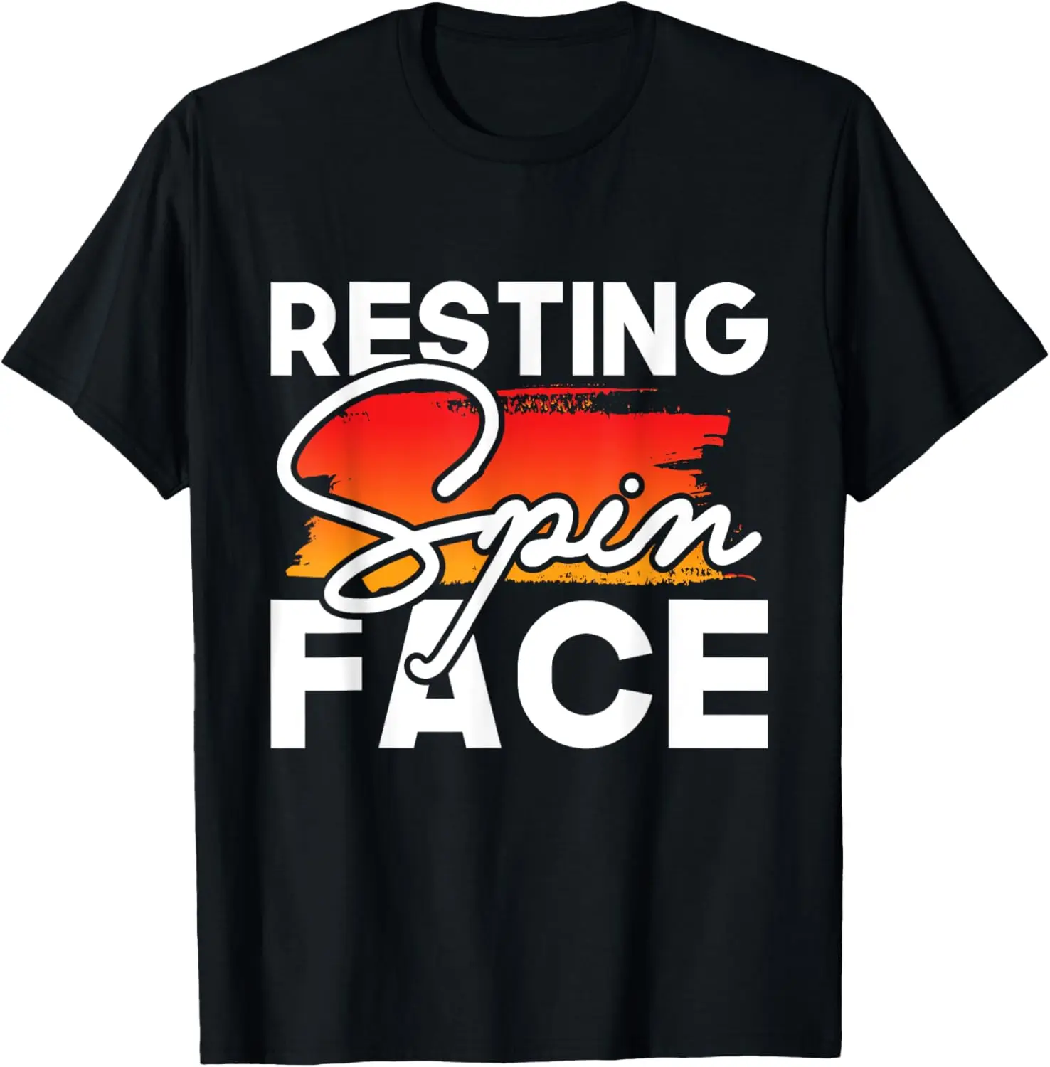 Resting Spin Face - Indoor Spinning Bicycle Exercise Workout T-Shirt Print on Demand Custom Printed Graphic T Shirts Ropa Hombre