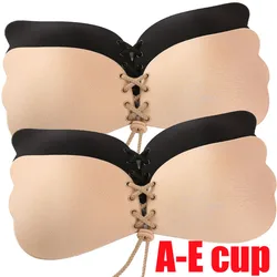 Sexy unsichtbarer Push-Up-BH, rückenfrei, trägerlos, nahtloser Frontverschluss, Bralette, Unterwäsche, Damen, selbstklebendes Silikon, klebrig