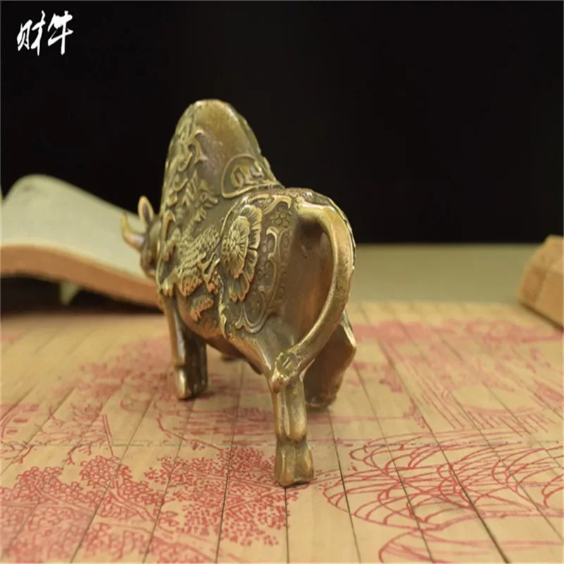China Brass Statue  Fortune Cow Copper Statue image 5