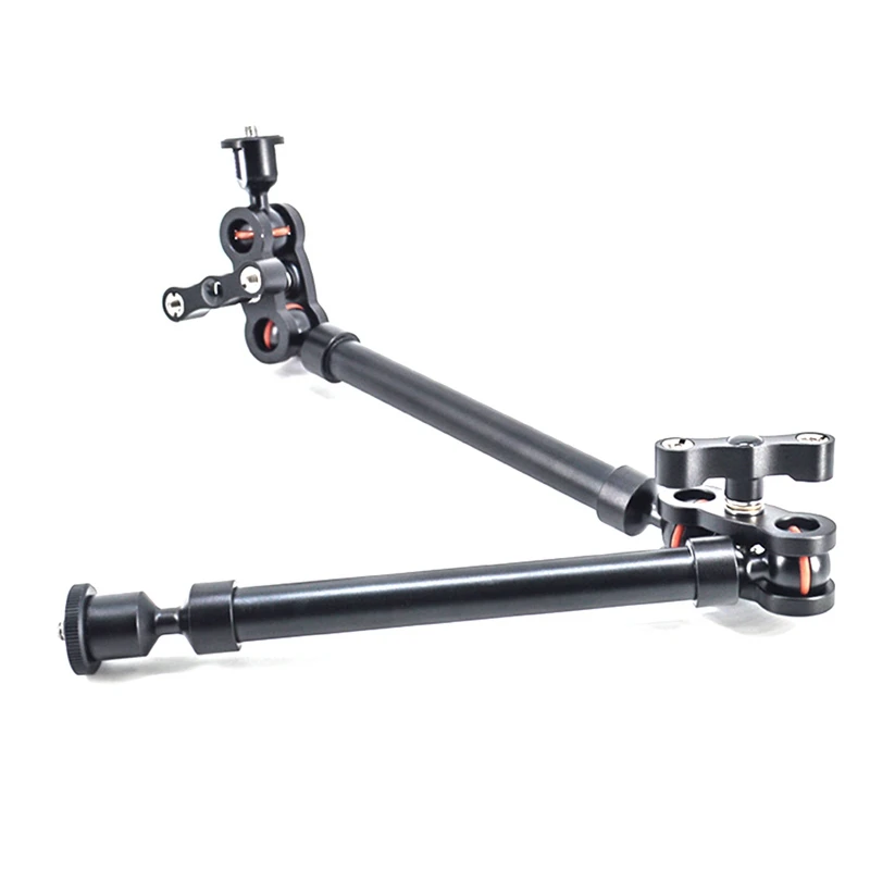 Supporto a mano universale tutto in metallo a doppia sezione Monitor a braccio esteso multifunzionale Lazy Man Stand accessori per fotocamere