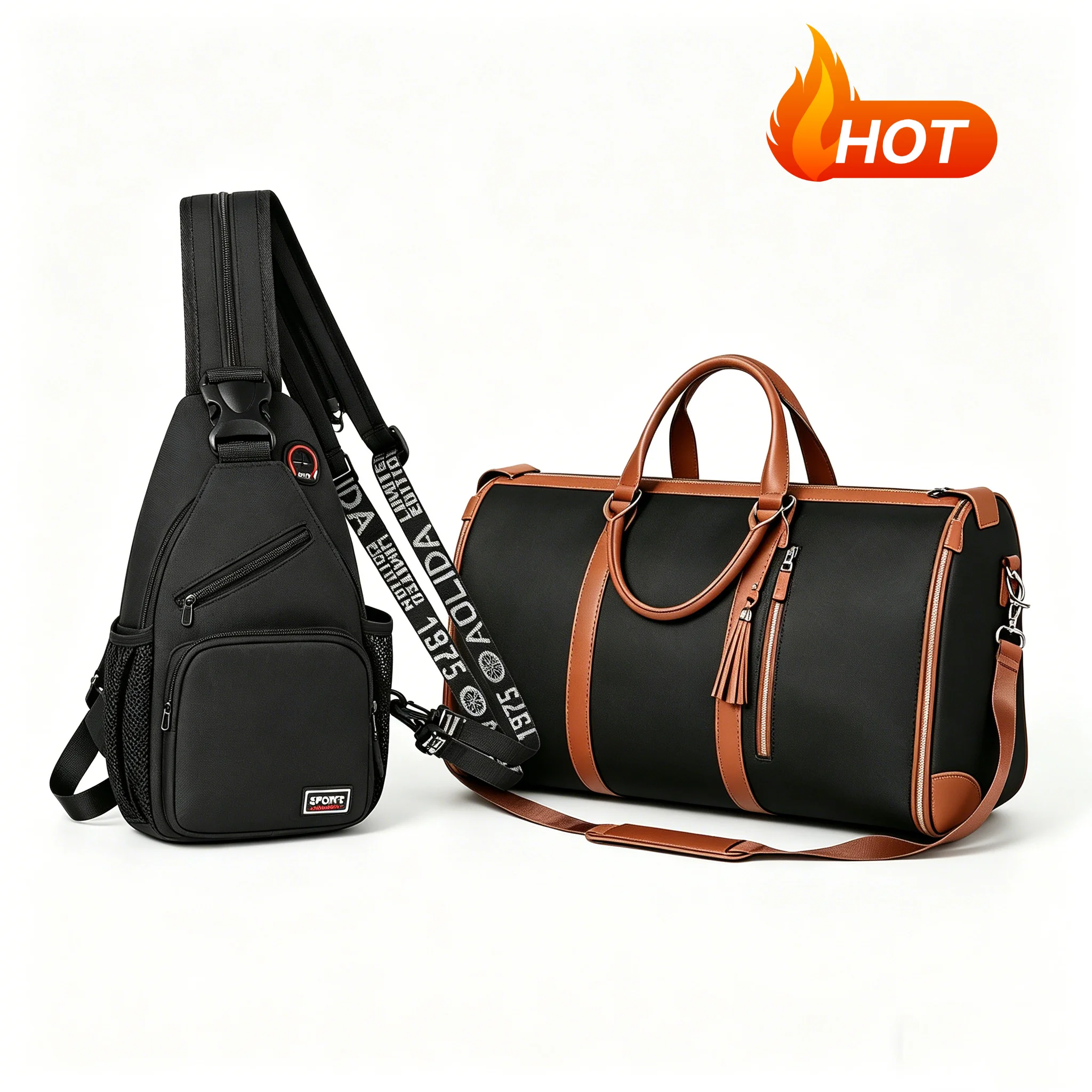 Multifunctional chest bag and large capacity suit bag waterproof wear resistant unisex for outdoor sports business travel office