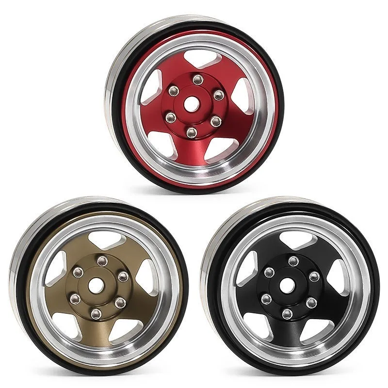 

4pcs Brass Counterweight Beadlock Wheel Rim Aluminum Hub For 1/18 RC Car TRX4M SCX24 FMS Upgrade Parts