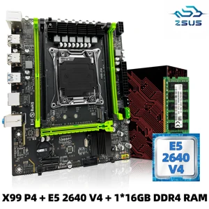 ZSUS-X99 P4 Motherboard Set Kit, Intel LGA2011-3, Xeon E5 2640 V4 CPU, DDR4, 16GB, 1X16GB, RAM 21333MHz Speicher, NVMe M.2 SATA 9 Hauptverkaufsplatte MAE X99 AD4 - №9
