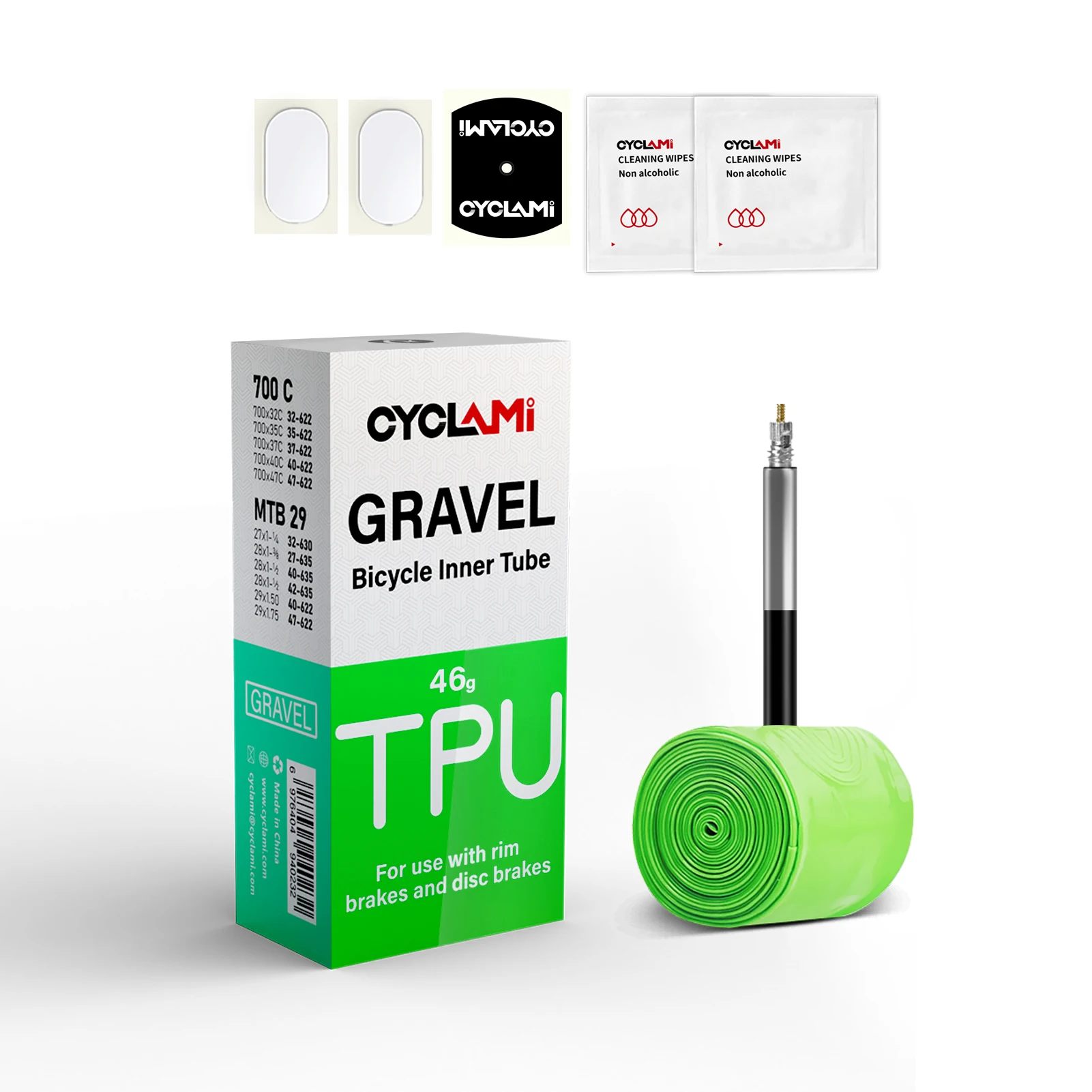 CYCLAMI Ultraleicht Rennrad MTB 29 Fahrrad TPU Innenrohr Reifen Französisch Ventil FV 45mm Für Gravel 700C 32C 35C 37C 40C 47C Super Licht
