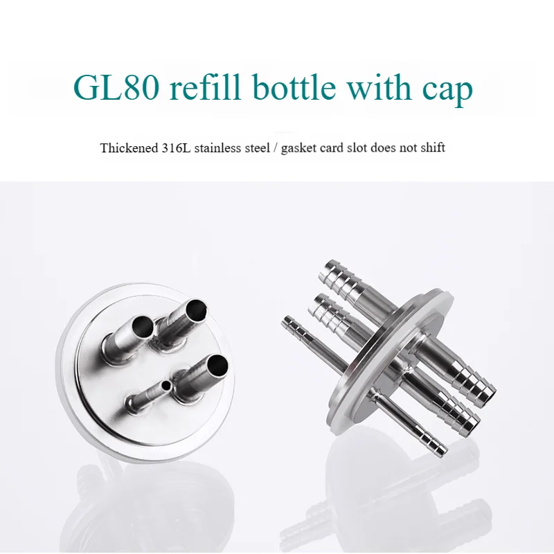 1PCS GL80 fermenter feeding cap 316L stainless steel mobile phase cap two-way/three-way/four-way anaerobic cap headspace cap
