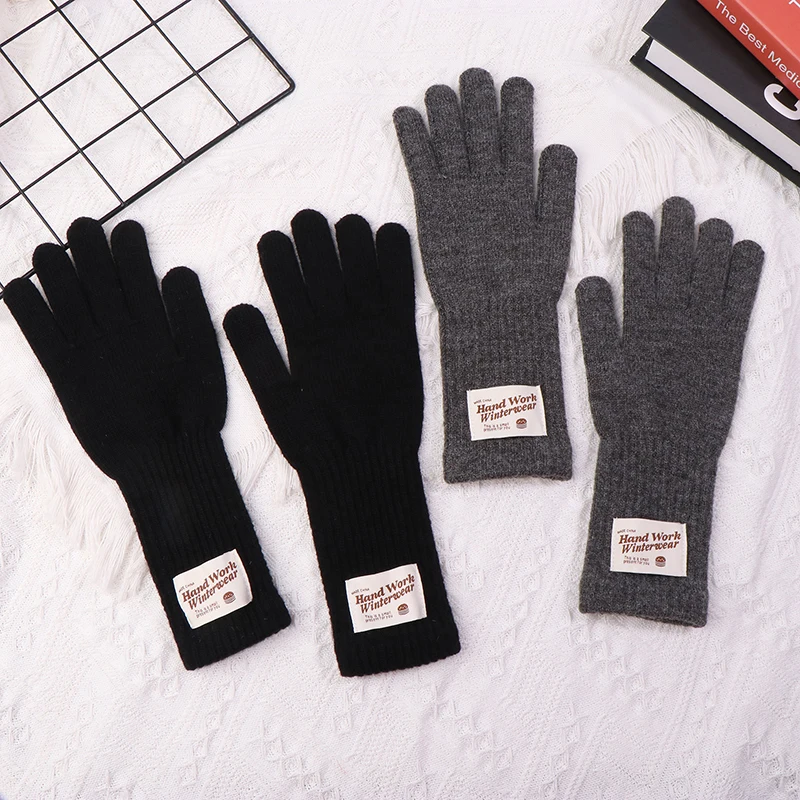 New Cute Rabbit Winter Knitting Gloves Female Outlet Fur Gloves Women Warm Riding Gloves Fashion Windproof Girls Cycling Mittens