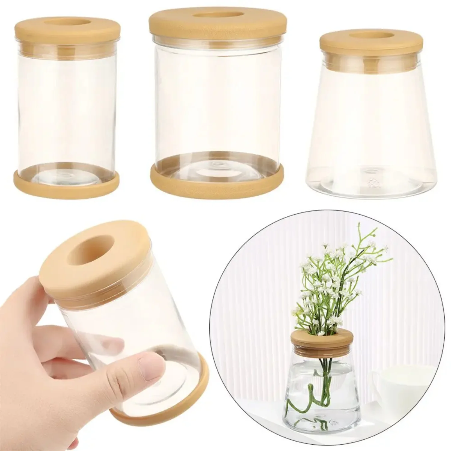 1PC Lazy Transparent FlowerPot Hydroponics Automatic Water Intake Plastic Flower Pot Groundless Plants Pot Flower Containers