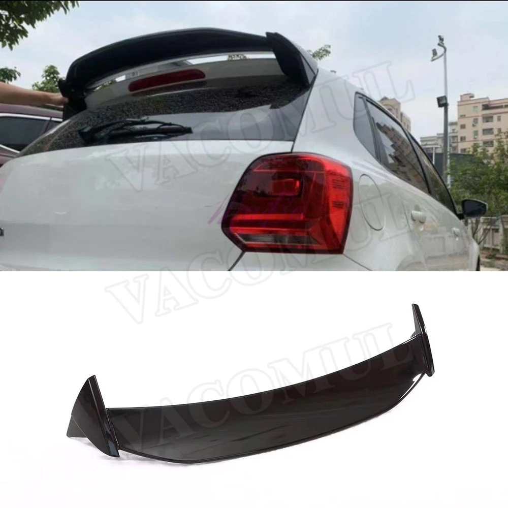 

VACOMUL Rear Roof Spoiler Wings For Volkswagen VW Polo Spoiler 2014-2018 ABS Black Car Trunk External Trim Decoration